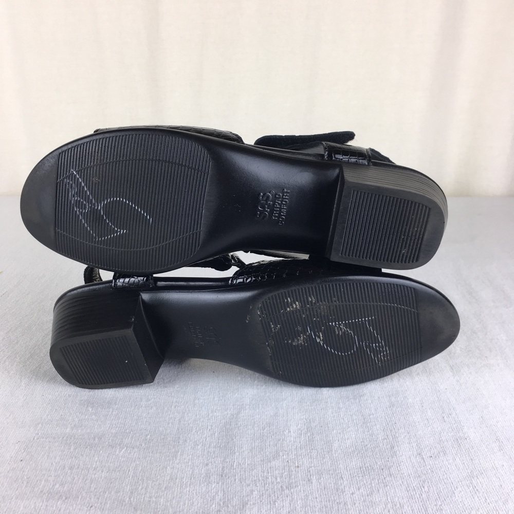 SAS WOMENS 9 Slim suntimer Sandals Black EUC - Picture 7 of 8